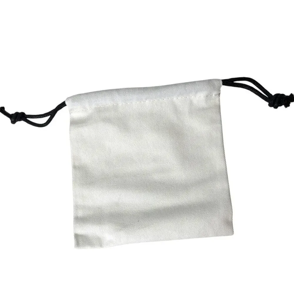 Coach Drawstring Gift Bag White Canvas with Black Logo